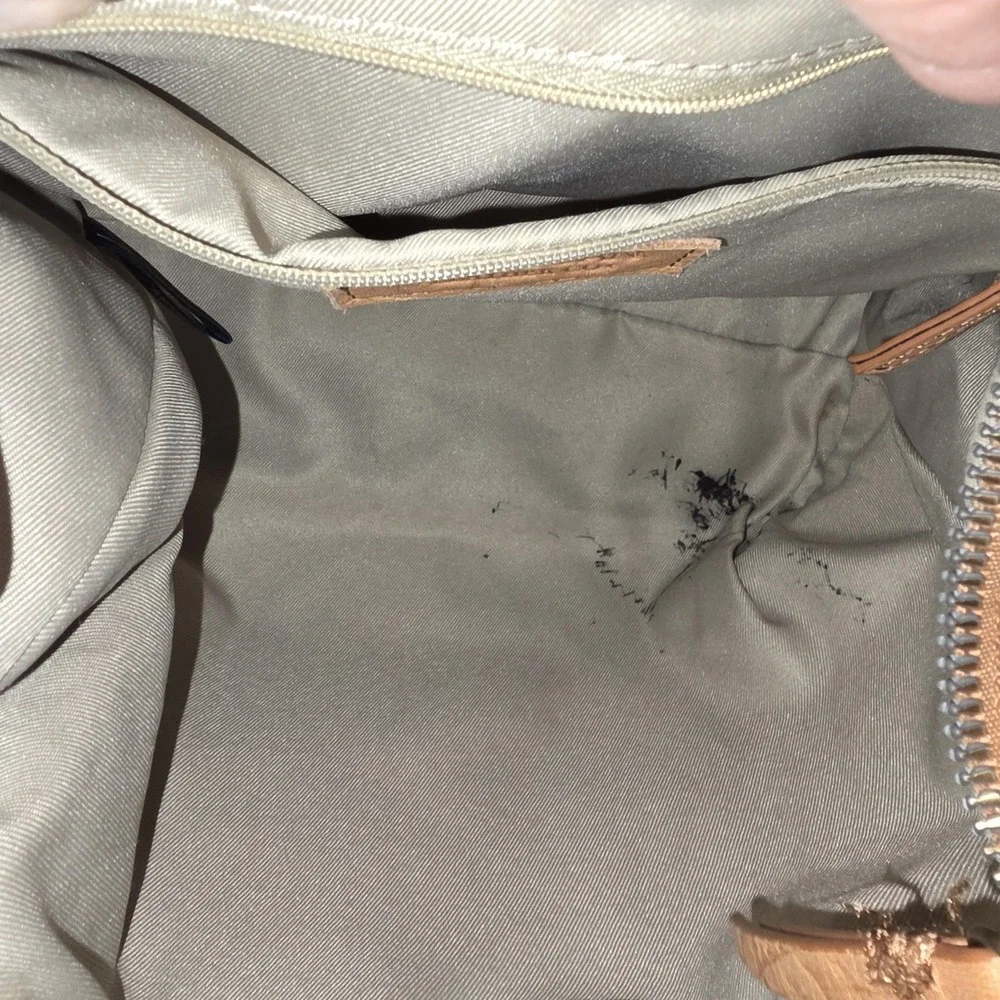 American Leather Co Hobo Bag Large Tan‎ Floral Embossed Leather Purse Slouchy